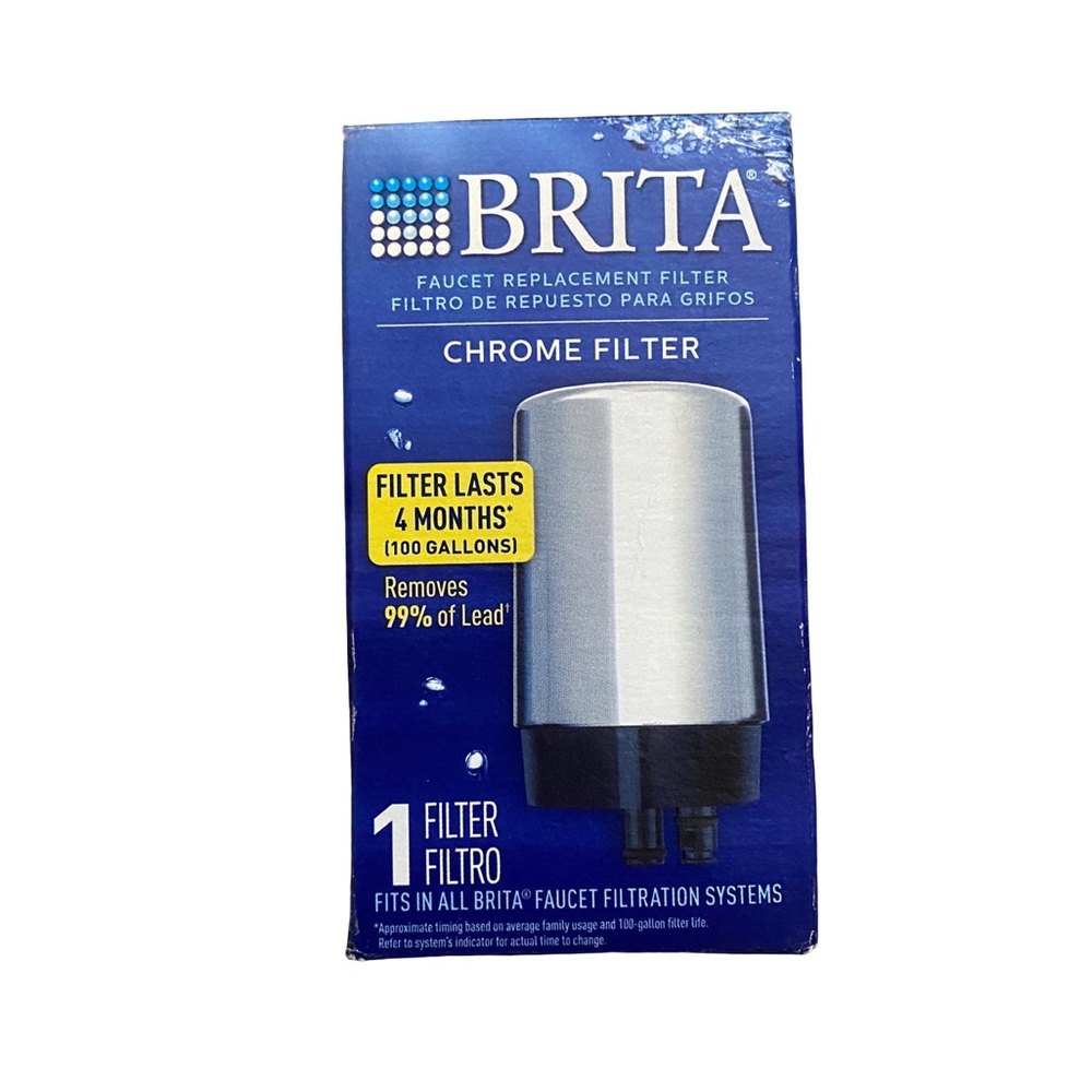 NEW Brita 36310 Faucet Replacement Water Filter Chrome 100 GAL Capacity